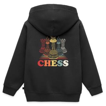 Schach - Kinder Premium Organic Zip Hoodie - Schwarz - Hinten - AI Model Kid Male (0cm)