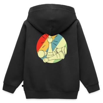 Jeu d’échecs rétro jeu d’échecs - Sweat Premium à capuche zippé enfant bio - noir - Dos - AI Model Kid Male (0cm)