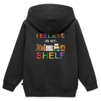book - Kids Premium Organic Zip-up Hoodie - black - Back - AI Model Kid Male (0cm)