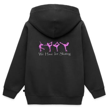Eiskunstlaufen - Kinder Premium Organic Zip Hoodie - Schwarz - Hinten - AI Model Kid Male (0cm)