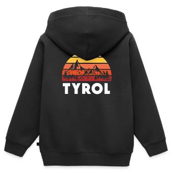 Tirol - Kinder Premium Organic Zip Hoodie - Schwarz - Hinten - AI Model Kid Male (0cm)