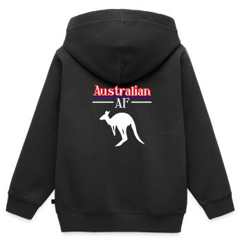 Australien - Kinder Premium Organic Zip Hoodie - Schwarz - Hinten - AI Model Kid Male (0cm)