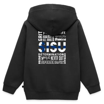 Finnland Skandinavien Kultur - Kinder Premium Organic Zip Hoodie - Schwarz - Hinten - AI Model Kid Male (0cm)