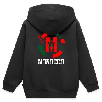 Marokko - Kinder Premium Organic Zip Hoodie - Schwarz - Hinten - AI Model Kid Male (0cm)
