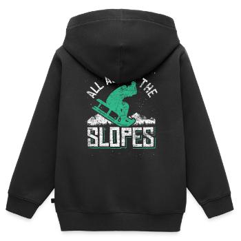 Piste - Sweat Premium à capuche zippé enfant bio - noir - Dos - AI Model Kid Male (0cm)