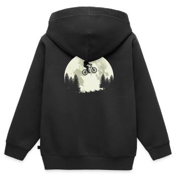 Fahrrad Fahren Fahrradtour - Kinder Premium Organic Zip Hoodie - Schwarz - Hinten - AI Model Kid Male (0cm)