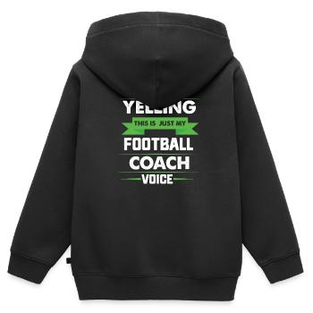 Ich schreie nicht, das ist nur mein Fußballtrainer - Kinder Premium Organic Zip Hoodie - Schwarz - Hinten - AI Model Kid Male (0cm)