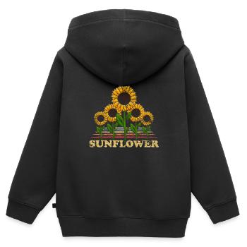 Sonnenblume - Kinder Premium Organic Zip Hoodie - Schwarz - Hinten - AI Model Kid Male (0cm)
