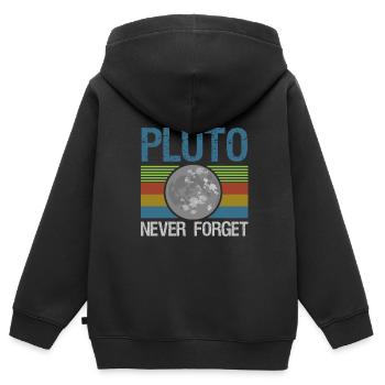 Pluto - Kinder Premium Organic Zip Hoodie - Schwarz - Hinten - AI Model Kid Male (0cm)