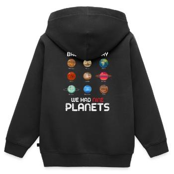 Pluton - Sweat Premium à capuche zippé enfant bio - noir - Dos - AI Model Kid Male (0cm)