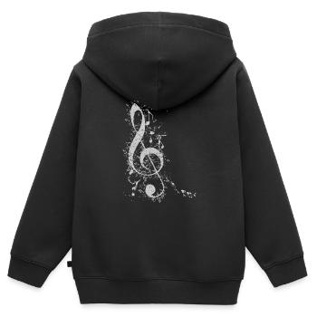 Compositeur Clef - Sweat Premium à capuche zippé enfant bio - noir - Dos - AI Model Kid Male (0cm)
