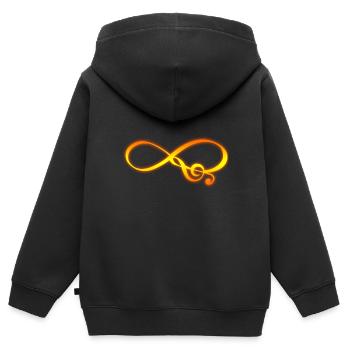 Musik Unendlichkeit - Kinder Premium Organic Zip Hoodie - Schwarz - Hinten - AI Model Kid Male (0cm)