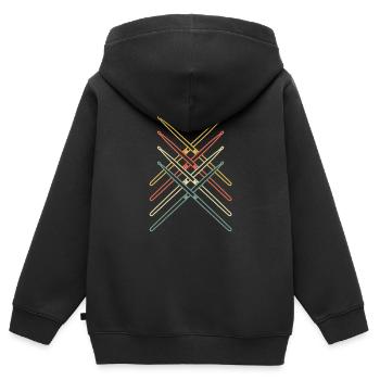 Drum Drumsticks Batteur - Sweat Premium à capuche zippé enfant bio - noir - Dos - AI Model Kid Male (0cm)