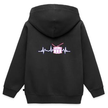 Trommel Puls - Kinder Premium Organic Zip Hoodie - Schwarz - Hinten - AI Model Kid Male (0cm)
