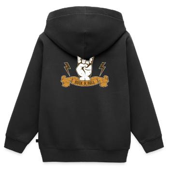Rock and roll - Sweat Premium à capuche zippé enfant bio - noir - Dos - AI Model Kid Male (0cm)