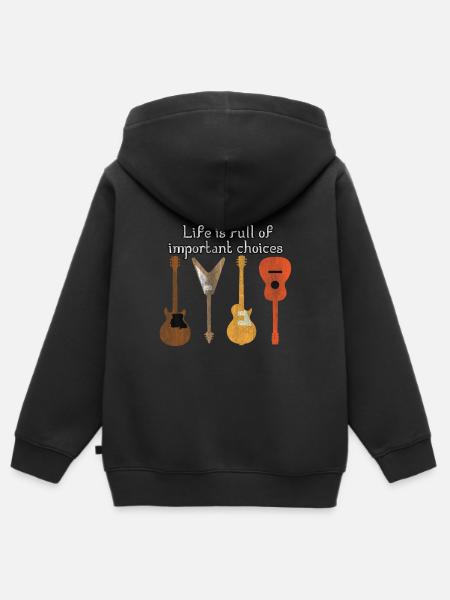 Gitarre E-Gitarre - Kinder Premium Organic Zip Hoodie - Schwarz