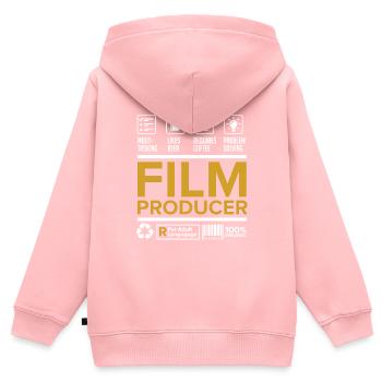 Filmproduzent - Kinder Premium Organic Zip Hoodie - Rosa - Hinten - AI Model Kid Female (0cm)