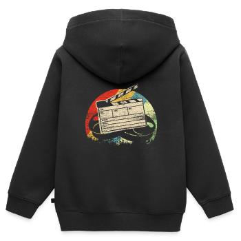 Filmproduzent Filmklappe - Kinder Premium Organic Zip Hoodie - Schwarz - Hinten - AI Model Kid Male (0cm)