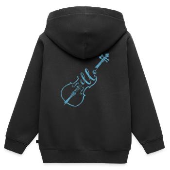 Compositeur de violoncelle - Sweat Premium à capuche zippé enfant bio - noir - Dos - AI Model Kid Male (0cm)