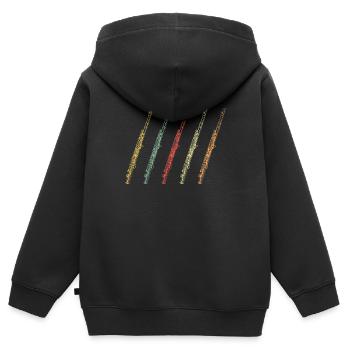 Flûtes - Sweat Premium à capuche zippé enfant bio - noir - Dos - AI Model Kid Male (0cm)