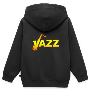 jazz - Sweat Premium à capuche zippé enfant bio - noir - Dos - AI Model Kid Male (0cm)
