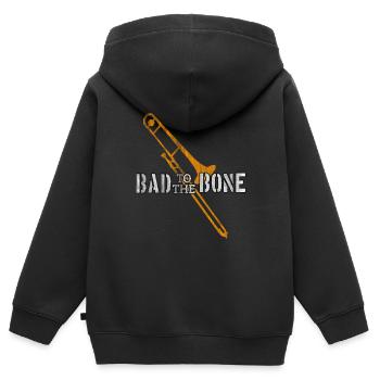 Trombone - Sweat Premium à capuche zippé enfant bio - noir - Dos - AI Model Kid Male (0cm)