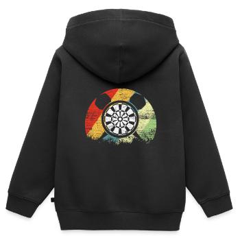jeu de fléchettes - Sweat Premium à capuche zippé enfant bio - noir - Dos - AI Model Kid Male (0cm)