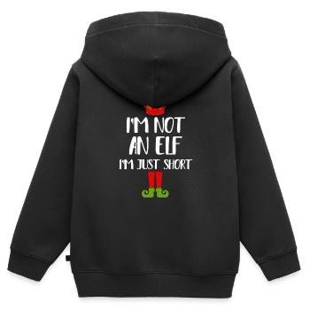 Je ne suis pas court à onze - Sweat Premium à capuche zippé enfant bio - noir - Dos - AI Model Kid Male (0cm)