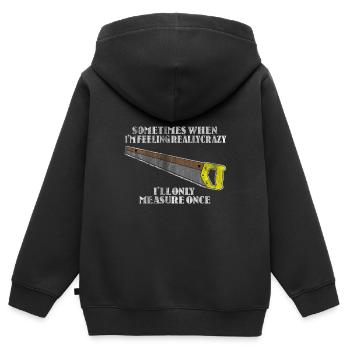 Risque menuisier - Sweat Premium à capuche zippé enfant bio - noir - Dos - AI Model Kid Male (0cm)