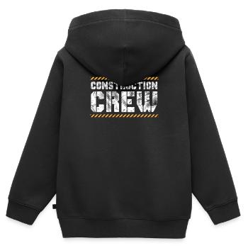 Ouvriers du bâtiment - Sweat Premium à capuche zippé enfant bio - noir - Dos - AI Model Kid Male (0cm)