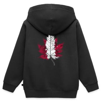Feuille d'érable cadeau canada - Sweat Premium à capuche zippé enfant bio - noir - Dos - AI Model Kid Male (0cm)