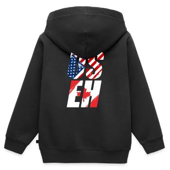 United States - Kids Premium Organic Zip-up Hoodie - black - Back - AI Model Kid Male (0cm)