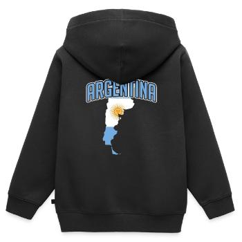 Argentinien Südamerika - Kinder Premium Organic Zip Hoodie - Schwarz - Hinten - AI Model Kid Male (0cm)