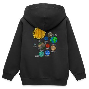 Planeten Erde - Kinder Premium Organic Zip Hoodie - Schwarz - Hinten - AI Model Kid Male (0cm)