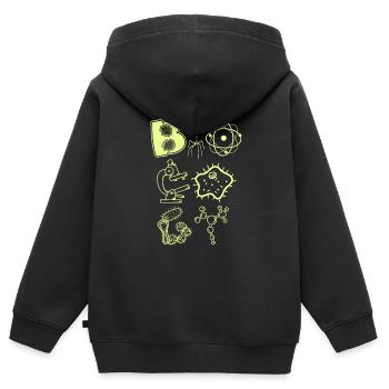 Biologie - Kinder Premium Organic Zip Hoodie - Schwarz - Hinten - AI Model Kid Male (0cm)