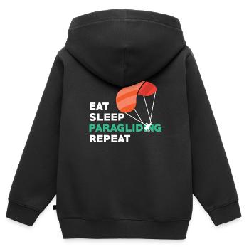 Paragliding - Kinder Premium Organic Zip Hoodie - Schwarz - Hinten - AI Model Kid Male (0cm)