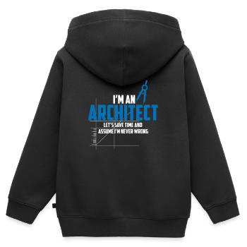 Architekt Architektur - Kinder Premium Organic Zip Hoodie - Schwarz - Hinten - AI Model Kid Male (0cm)