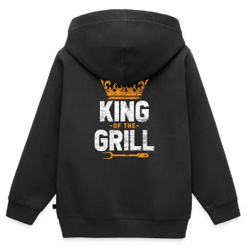 Barbecue barbecue - Sweat Premium à capuche zippé enfant bio - noir - Dos - AI Model Kid Male (0cm)