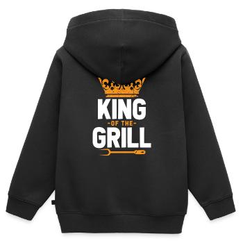 Grill Master Grill - Sweat Premium à capuche zippé enfant bio - noir - Dos - AI Model Kid Male (0cm)