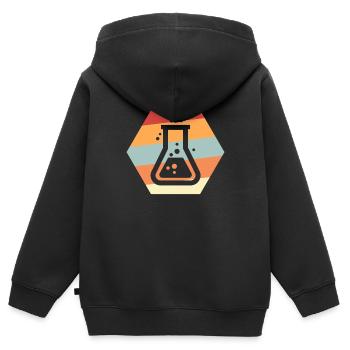 Chemie - Kinder Premium Organic Zip Hoodie - Schwarz - Hinten - AI Model Kid Male (0cm)