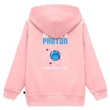 Proton atomique - Sweat Premium à capuche zippé enfant bio - rose - Dos - AI Model Kid Female (0cm)