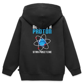 Proton atomique - Sweat Premium à capuche zippé enfant bio - noir - Dos - AI Model Kid Male (0cm)