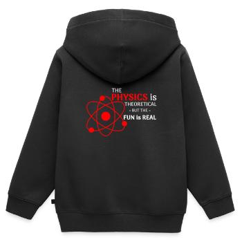 Physik Spaß - Kinder Premium Organic Zip Hoodie - Schwarz - Hinten - AI Model Kid Male (0cm)