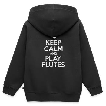 Flûte Relaxation - Sweat Premium à capuche zippé enfant bio - noir - Dos - AI Model Kid Male (0cm)