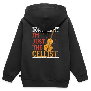 Cello Orchester - Kinder Premium Organic Zip Hoodie - Schwarz - Hinten - AI Model Kid Male (0cm)