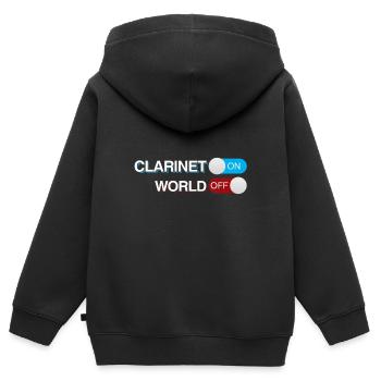 Clarinette - Sweat Premium à capuche zippé enfant bio - noir - Dos - AI Model Kid Male (0cm)