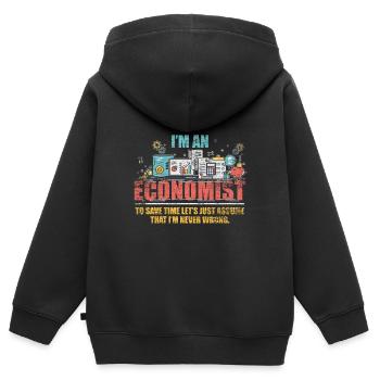 Ökonom Wirtschaft - Kinder Premium Organic Zip Hoodie - Schwarz - Hinten - AI Model Kid Male (0cm)
