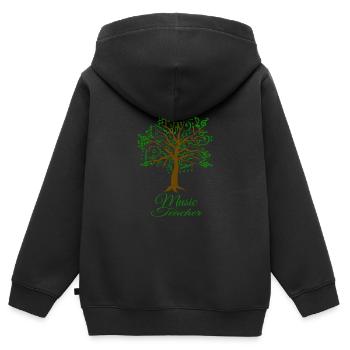 Musiklehrer Melodie - Kinder Premium Organic Zip Hoodie - Schwarz - Hinten - AI Model Kid Male (0cm)