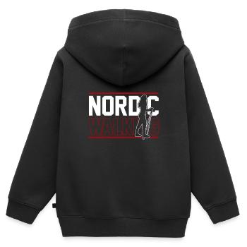 Nordic Walking Fitness - Kinder Premium Organic Zip Hoodie - Schwarz - Hinten - AI Model Kid Male (0cm)