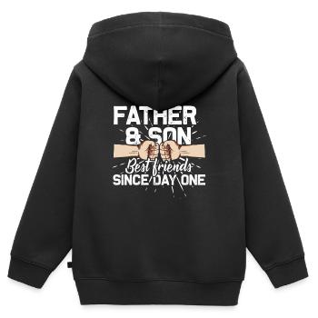 Vater und Sohn - Kinder Premium Organic Zip Hoodie - Schwarz - Hinten - AI Model Kid Male (0cm)